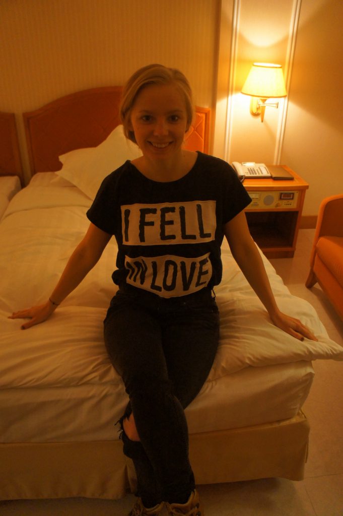 A girl in a hotel