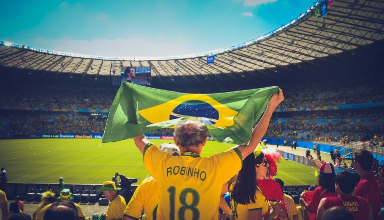 Brazilian man in the stadium